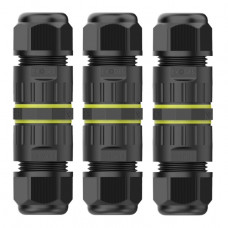 EVOGES IP68 400V 17.5A INLINE CONNECTOR M16 PACK OF 3